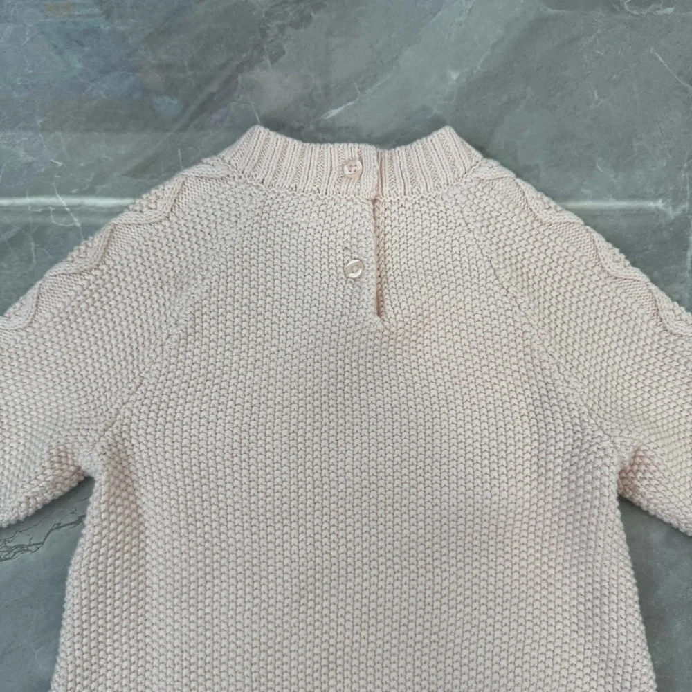 Baby Gap Cable Knit Long Sleeve Sweater Dress 100% Cotton Size 6-12 Months
